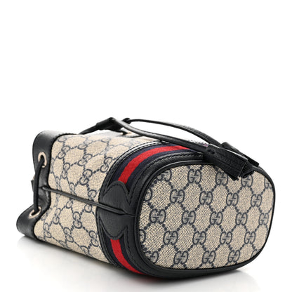 Gucci GG Supreme Monogram Web Mini Ophidia Bucket Bag Beige Blue 4 of 9