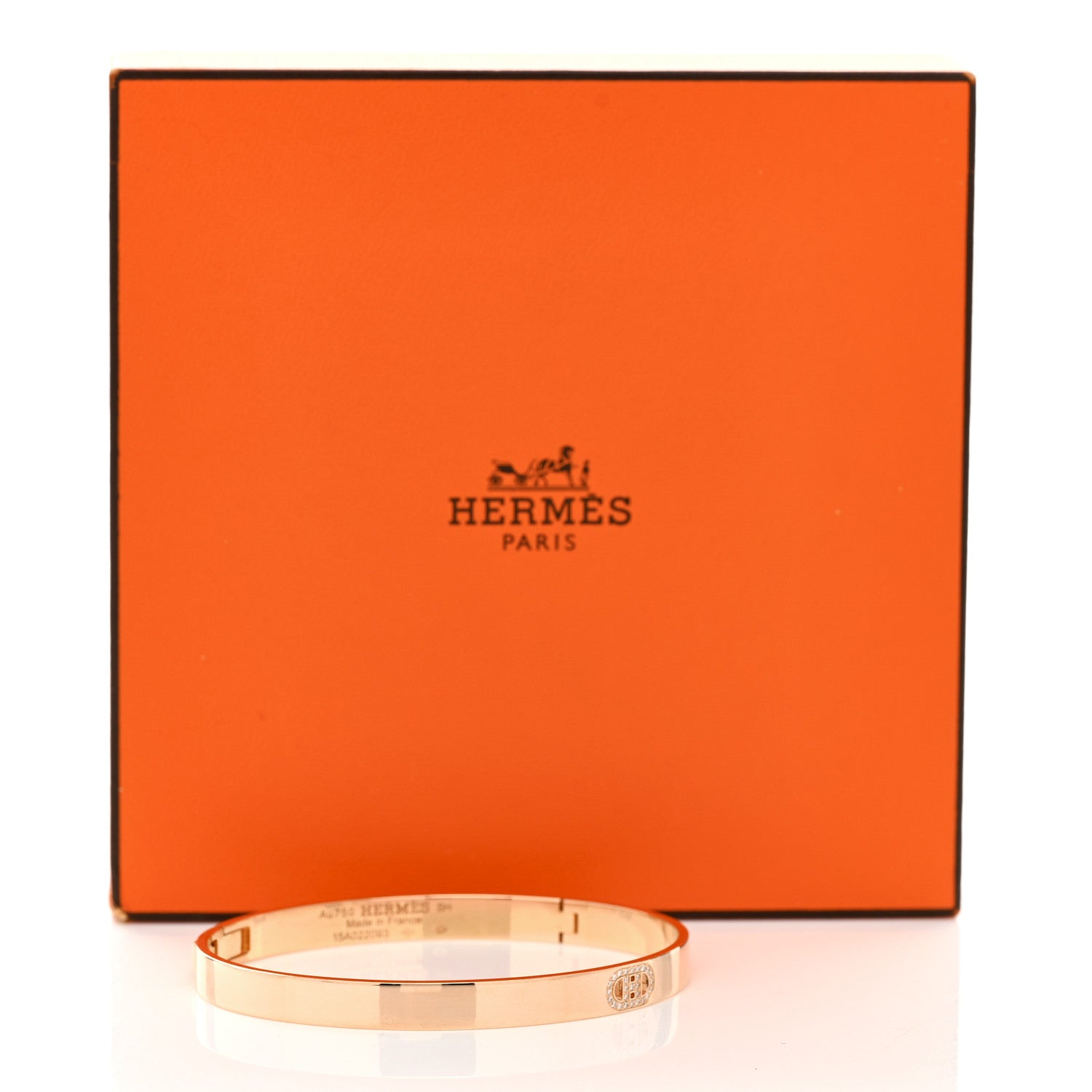 Hermes 18K Rose Gold Diamond PM H D'Ancre Bracelet SH 7 of 7