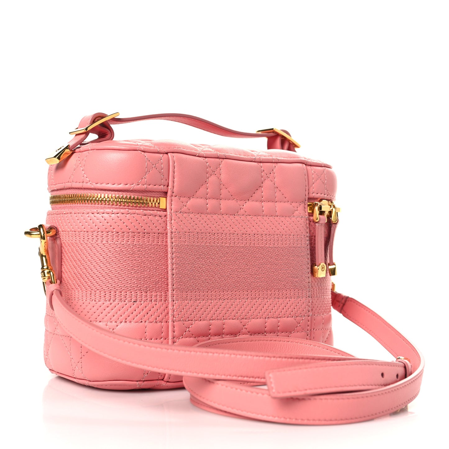 Lambskin Cannage Small Diortravel Vanity Case Pink