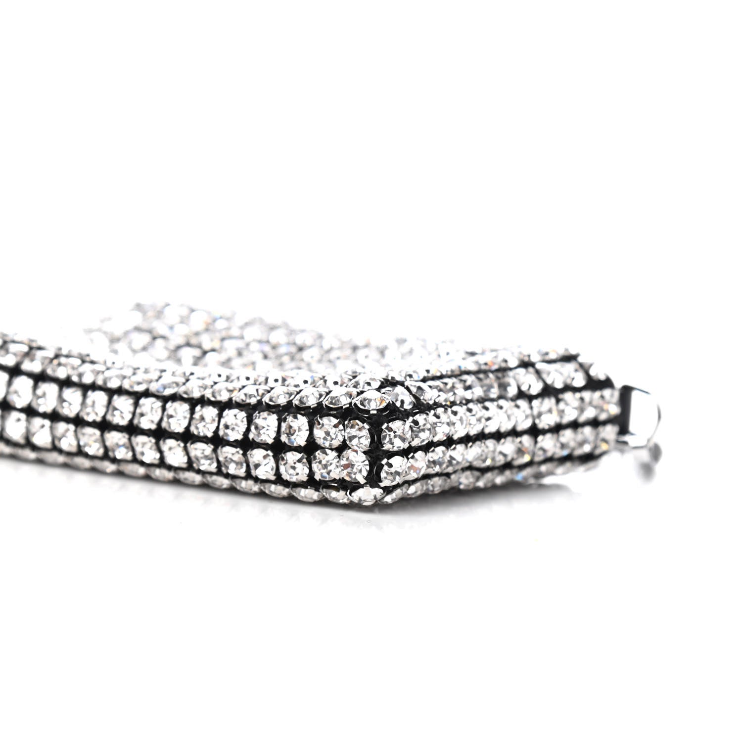 Alexander Wang Mesh Crystal Rhinestone Nano Heiress Shoulder Bag Black Silver 10 of 10