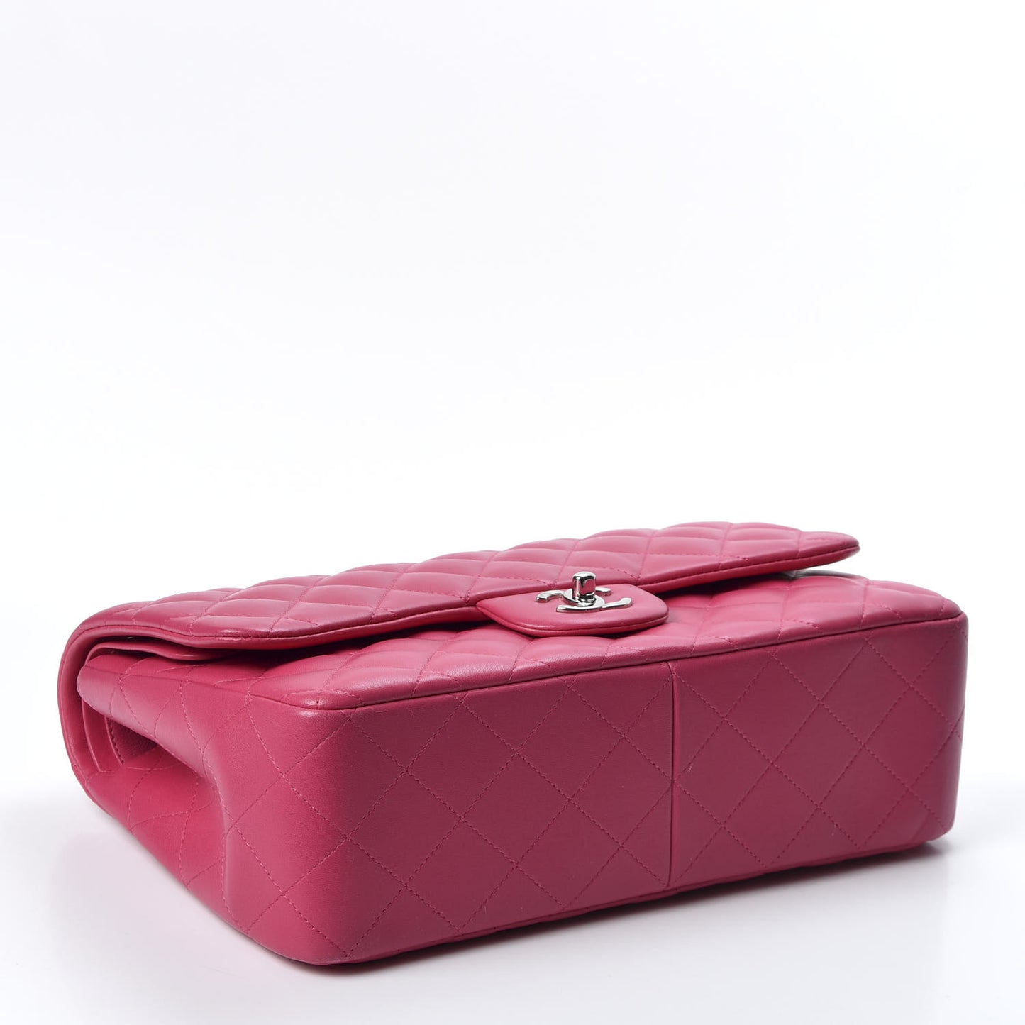 Lambskin Quilted Jumbo Double Flap Dark Pink