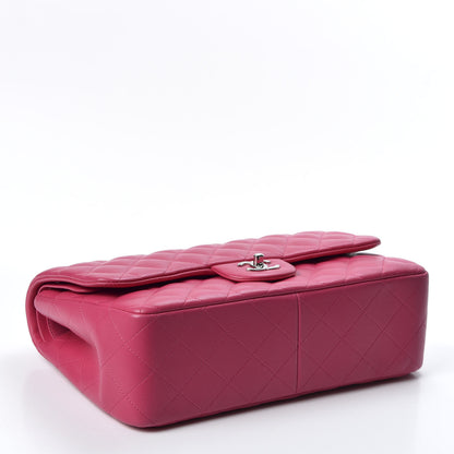 Chanel Lambskin Quilted Jumbo Double Flap Dark Pink 3 of 9