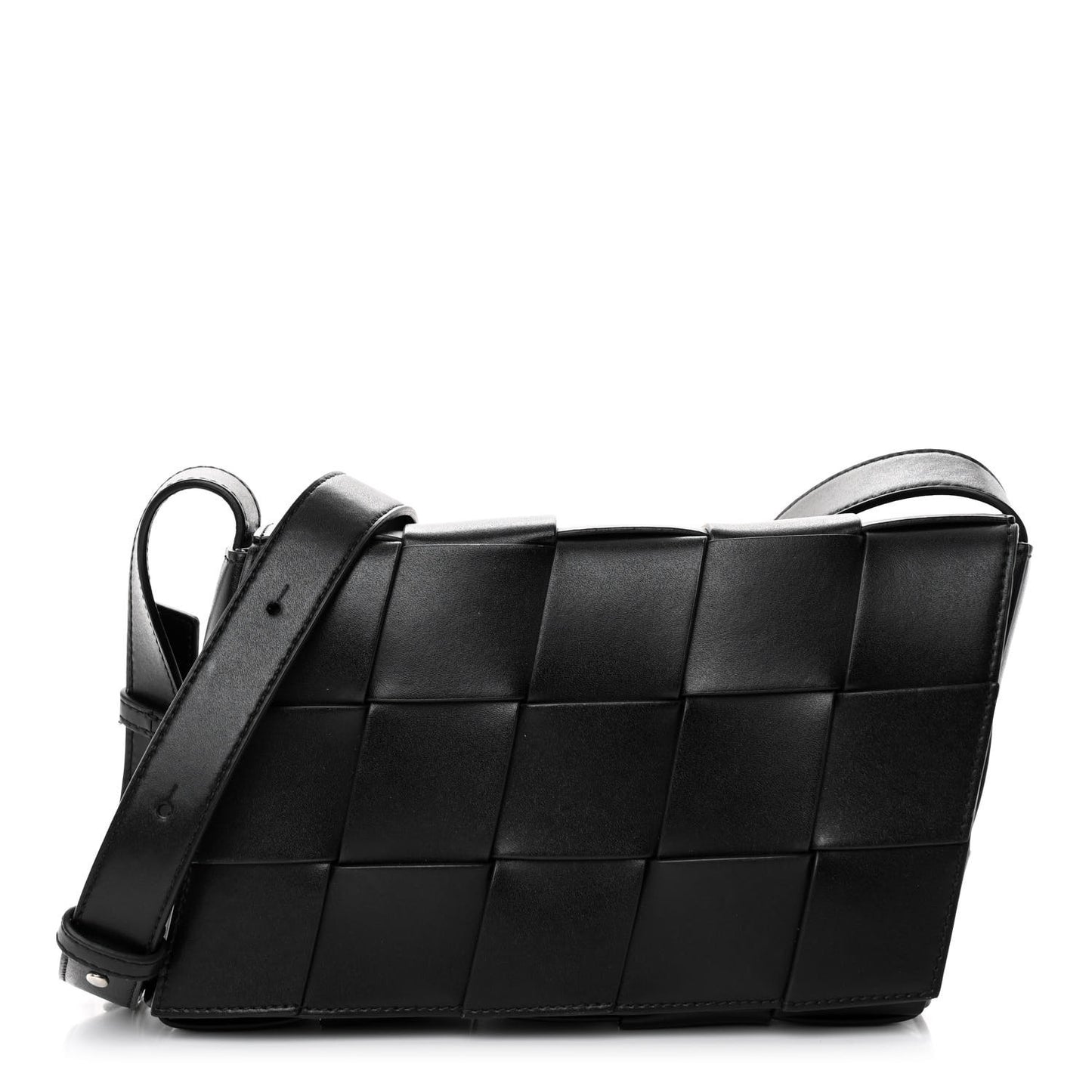 Lambskin Maxi Intrecciato Speed Cassette Crossbody Bag Black
