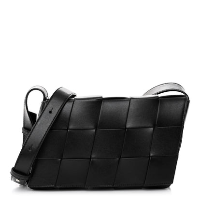 Bottega Veneta Lambskin Maxi Intrecciato Speed Cassette Crossbody Bag Black 1 of 9