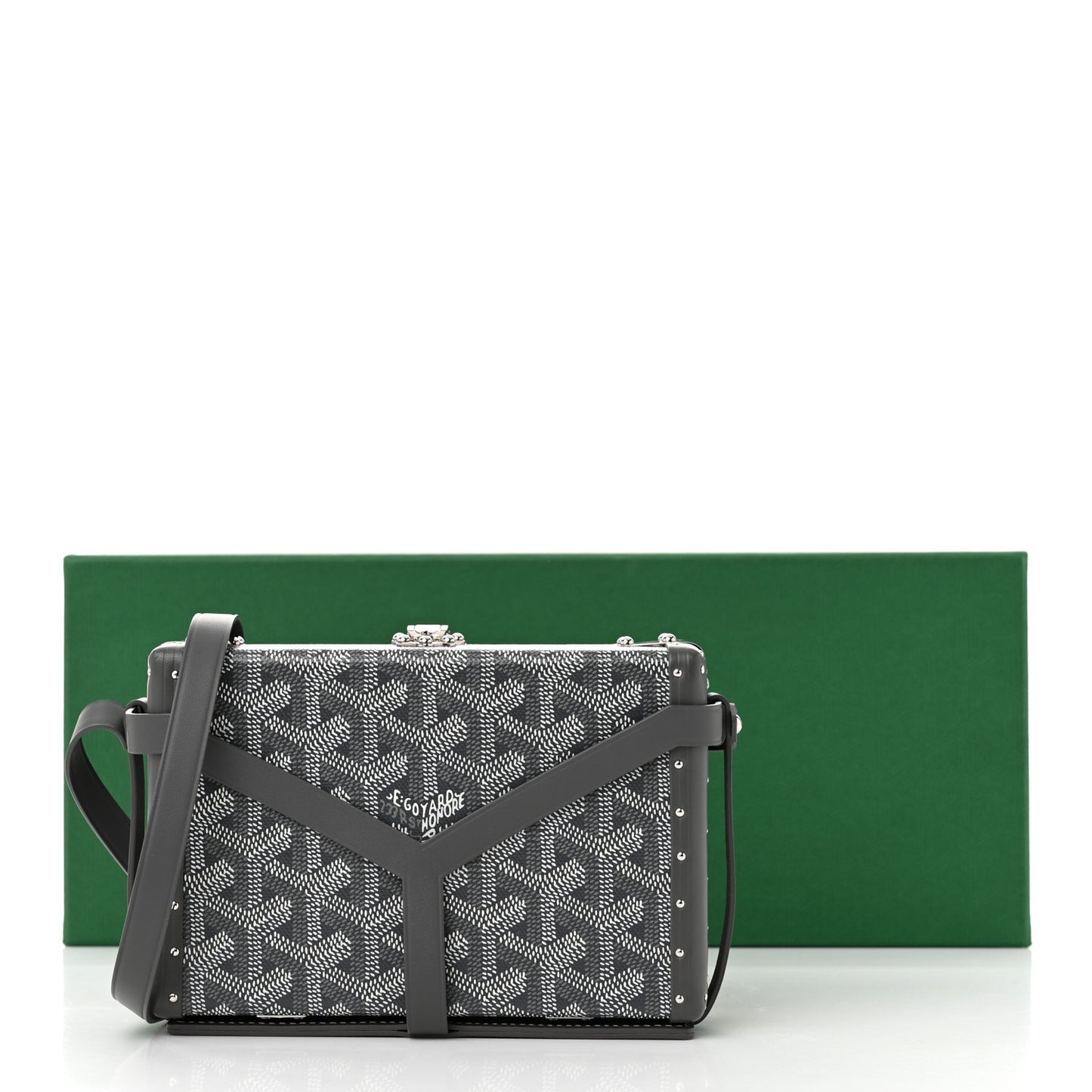 Goyardine Minaudiere Trunk Bag Grey