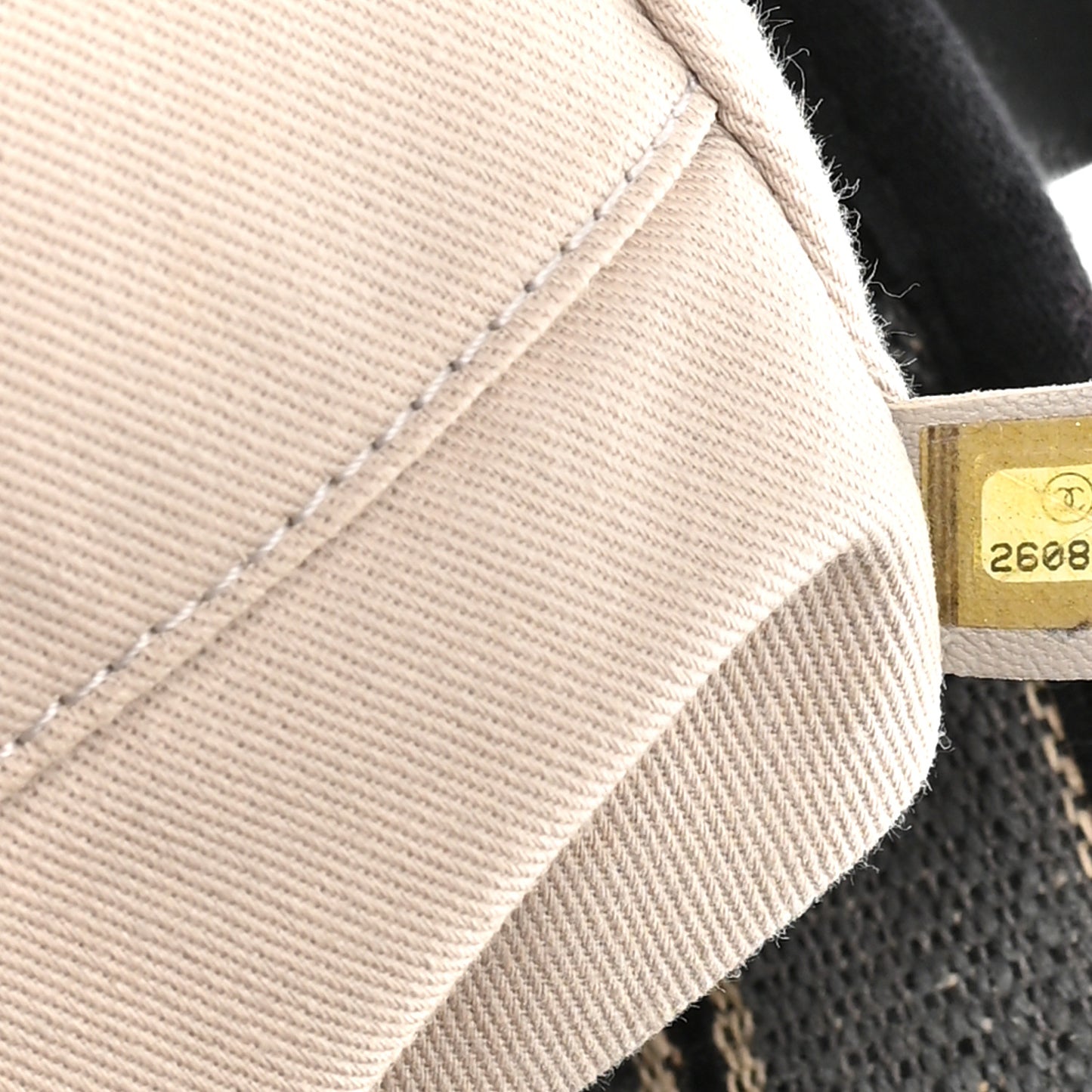 Striped Canvas Medium Deauville Tote Grey Black