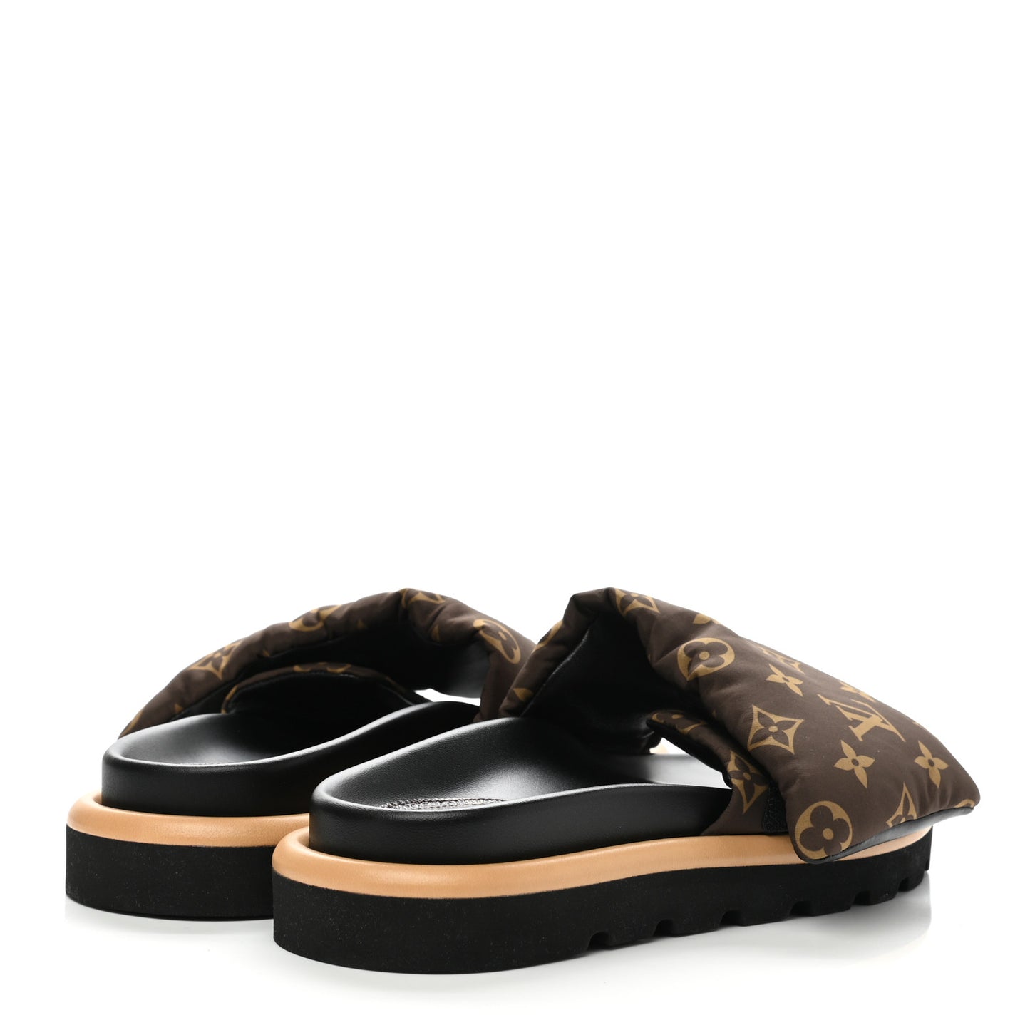 Nylon Monogram Pool Pillow Comfort Mule 38 Cacao Brown