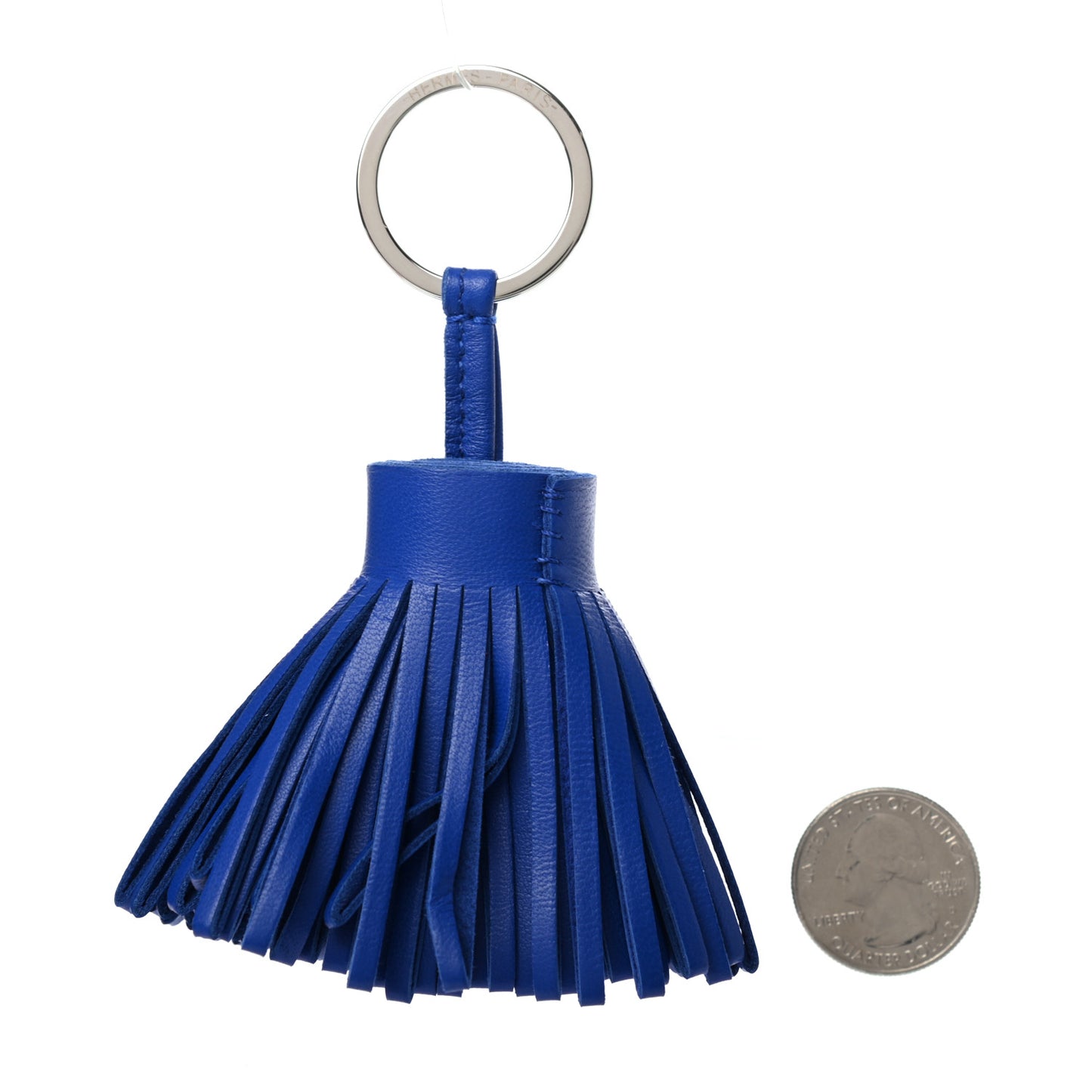 Lambskin Carmen Tassel Key Holder Bleu Electrique