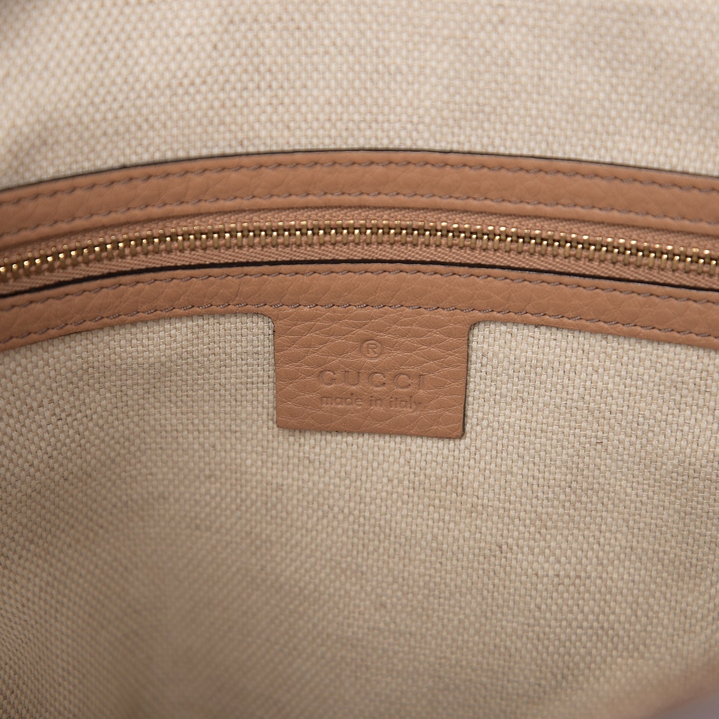 Pebbled Calfskin Small Soho Top Handle Bag Camelia