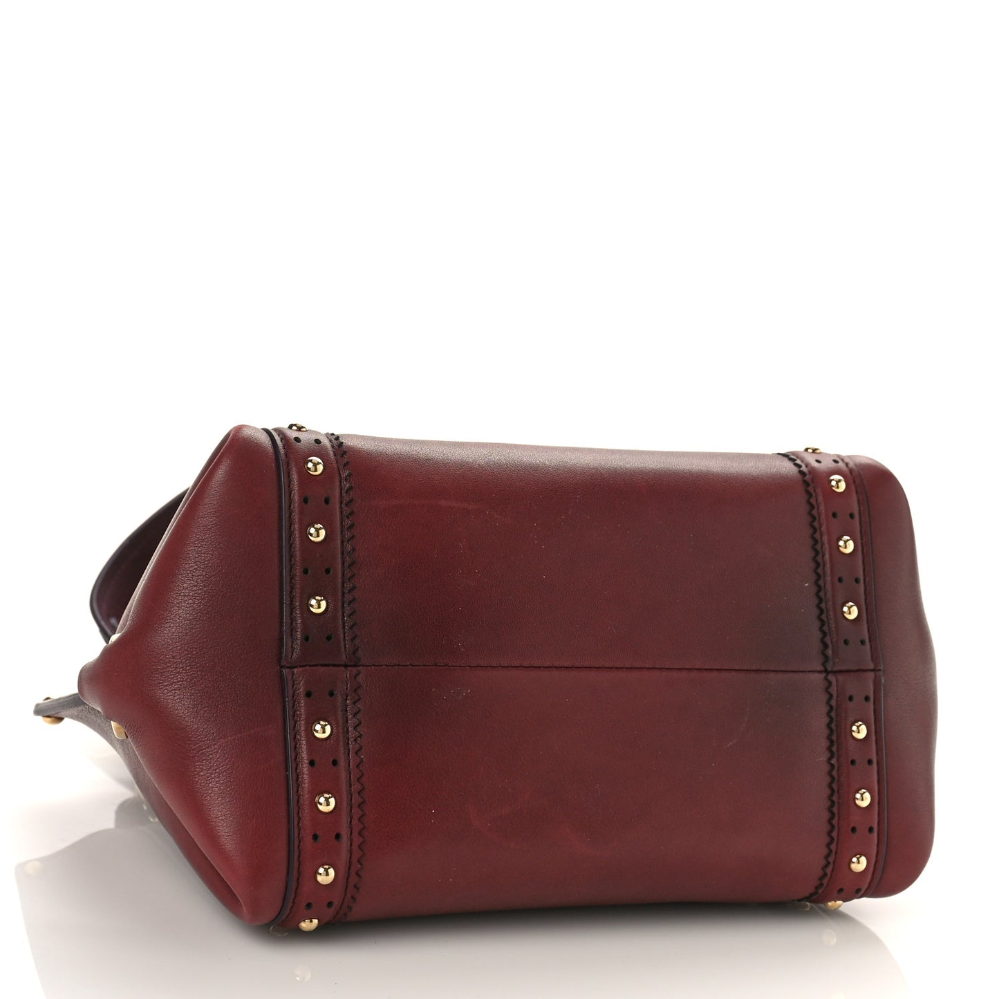 Calfskin Studded Sofia Satchel Burgundy
