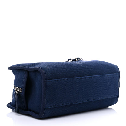 Chanel Mixed Fibers Deauville Bowling Bag Blue 4 of 15