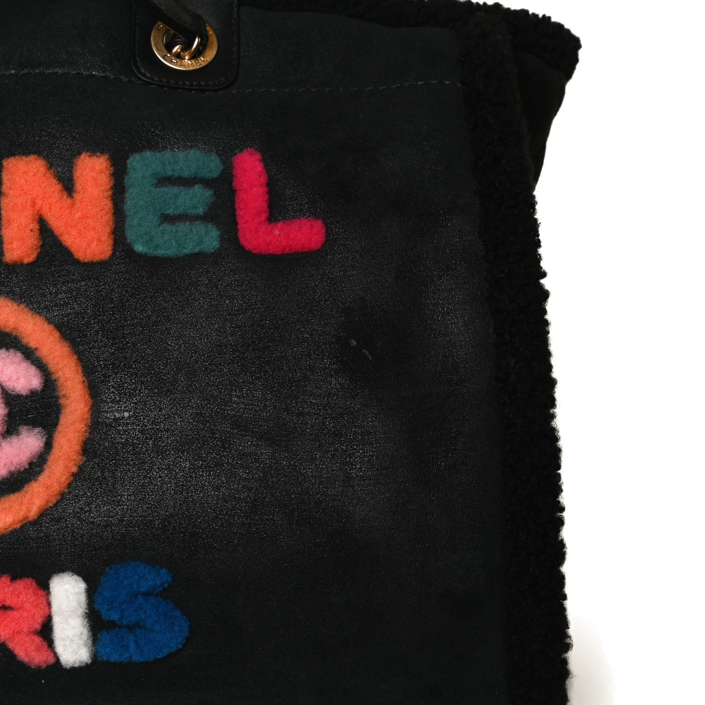 Shearling Large Deauville Tote Black