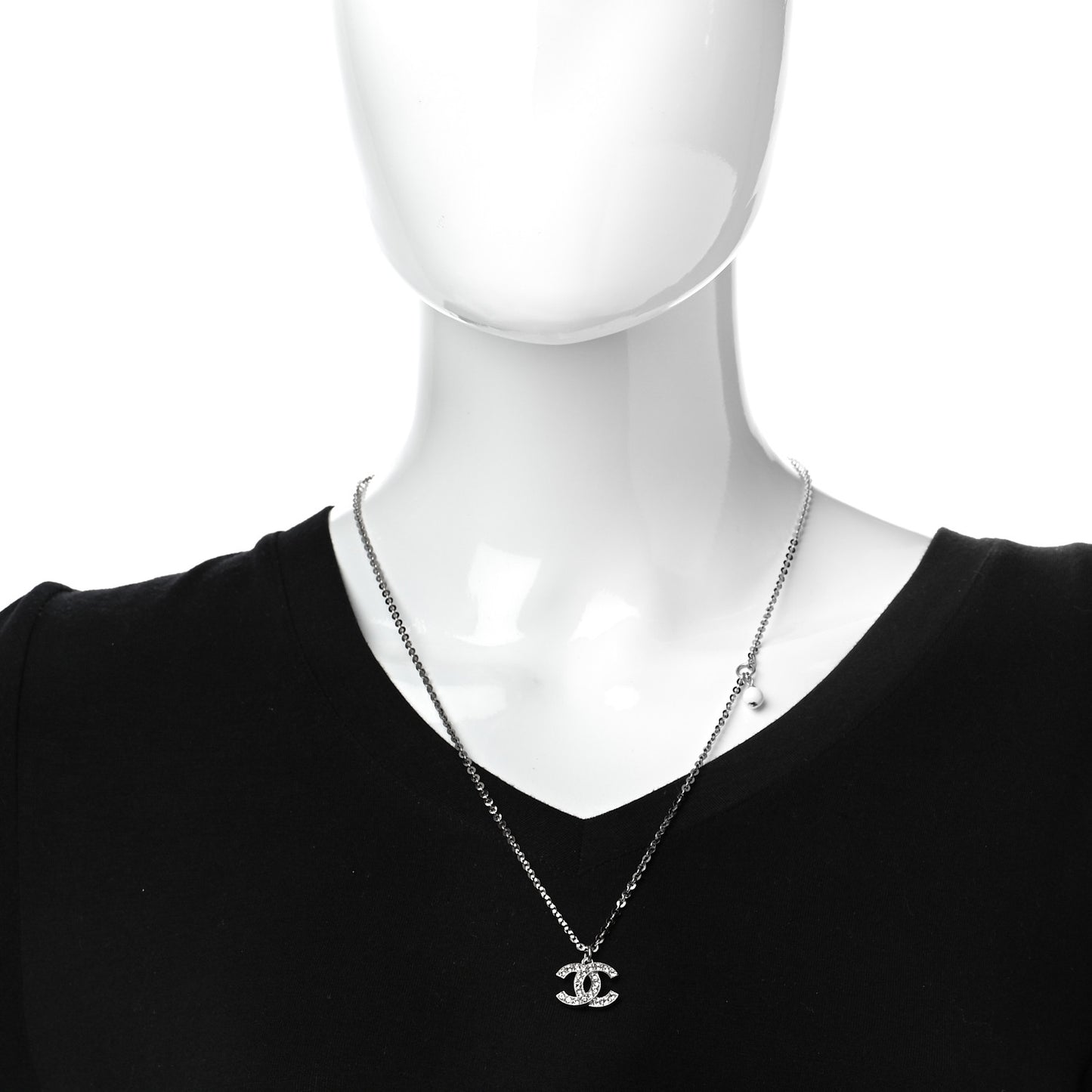Crystal Timeless CC Necklace Silver
