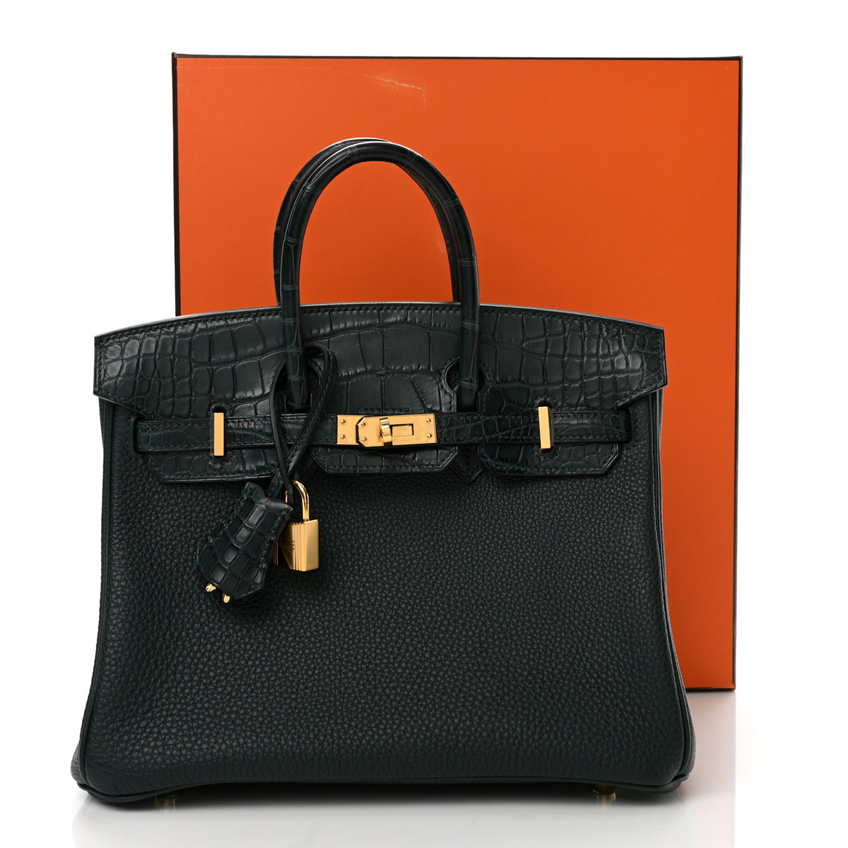 Togo Matte Alligator Birkin Touch 25 Vert Cypress