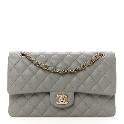 Chanel Caviar Quilted Medium Double Flap Grey 1 of 10