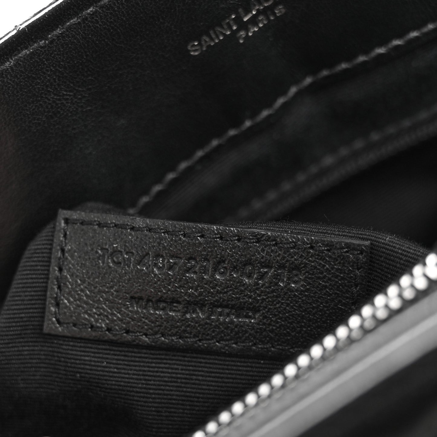 Calfskin Y Quilted Monogram Monochrome Medium Loulou Chain Satchel Black