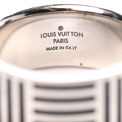 Louis Vuitton Damier Ring L Silver Black 3 of 5