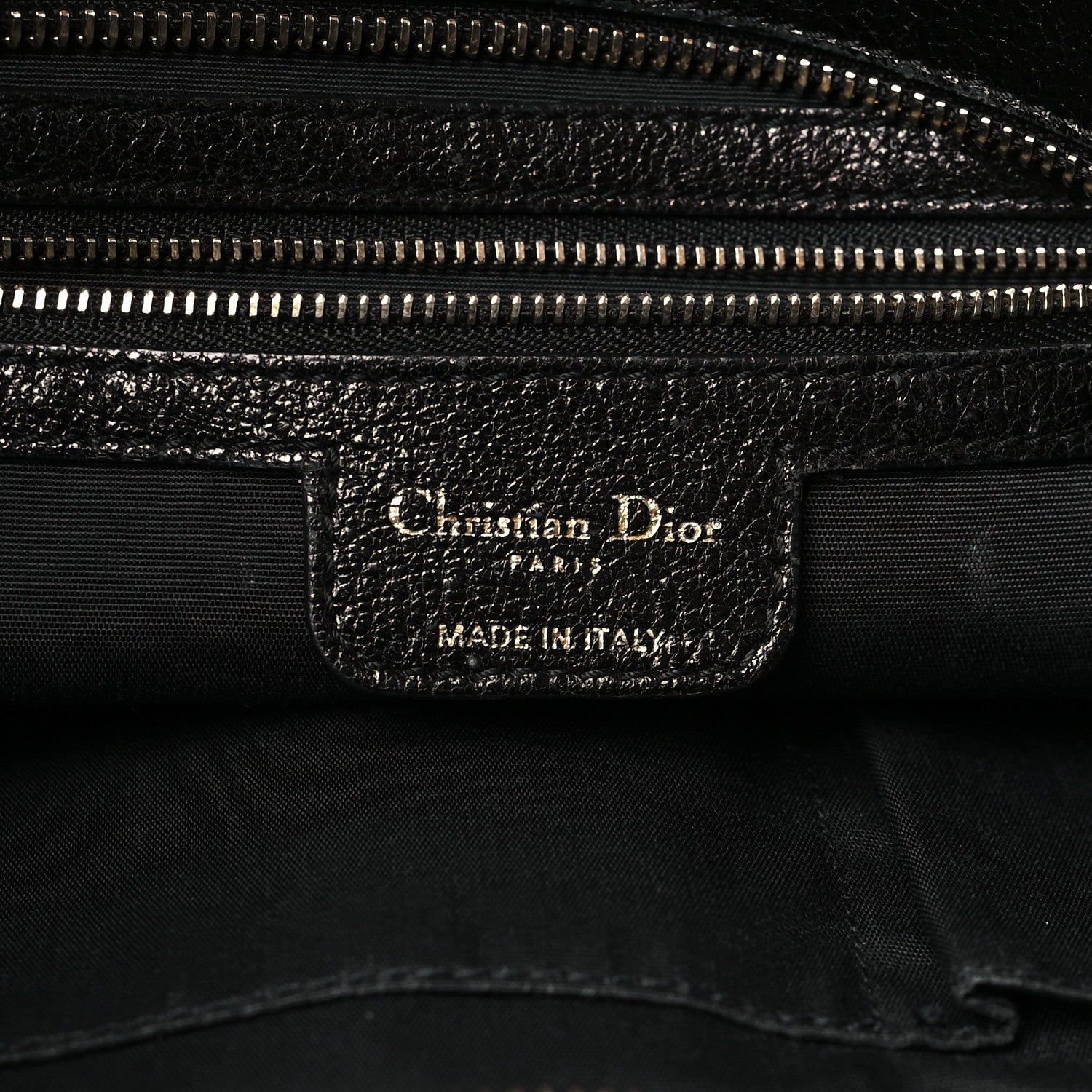 Christian Dior Ceramic Effect Deerskin Cannage Bee Tote Black 6 of 12