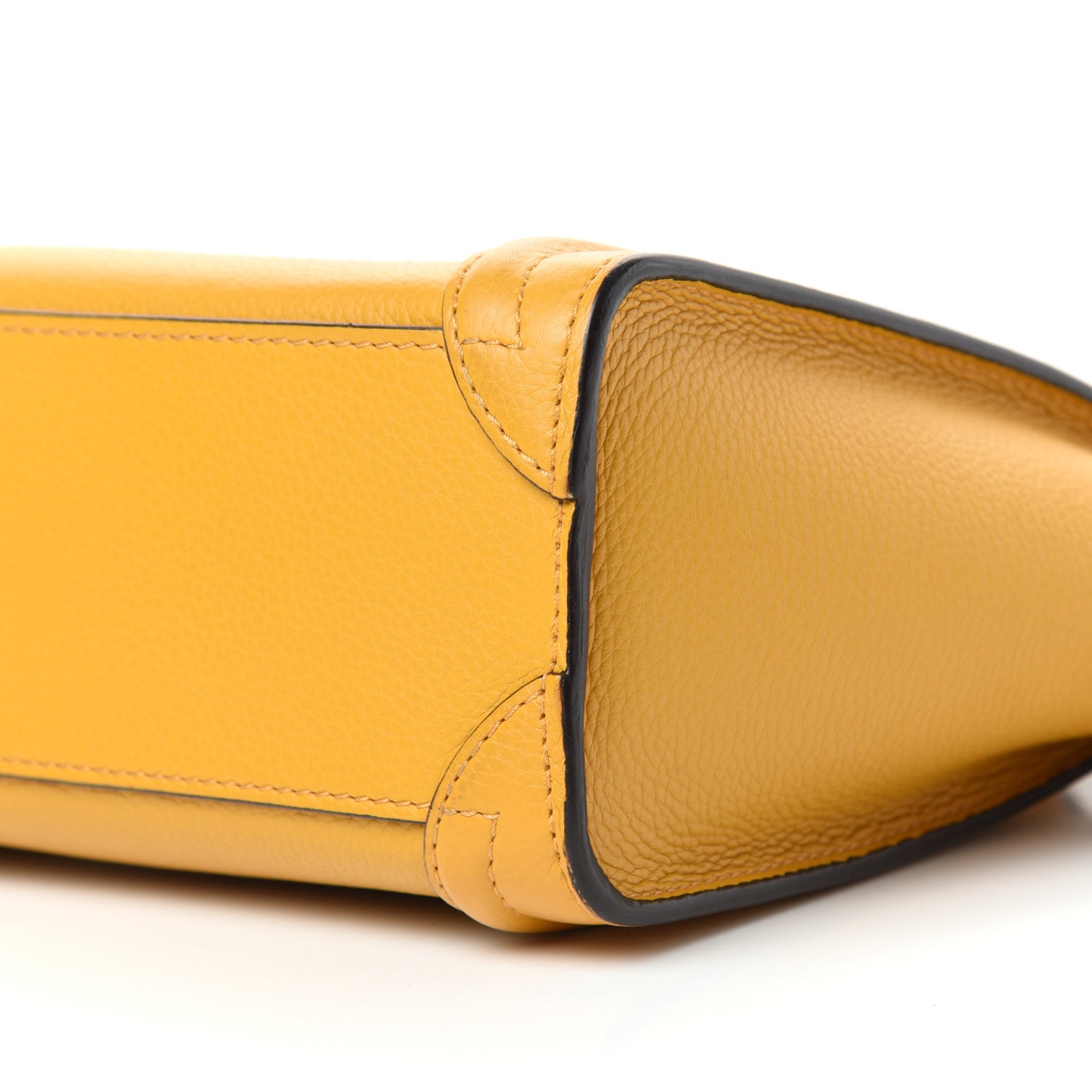 Celine Drummed Calfskin Nano Luggage Ocre 8 of 9