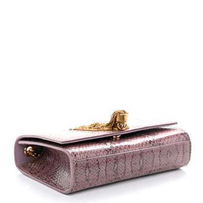 Saint Laurent Snakeskin Small Classic Monogram Kate Tassel Satchel Rose Brown 4 of 11