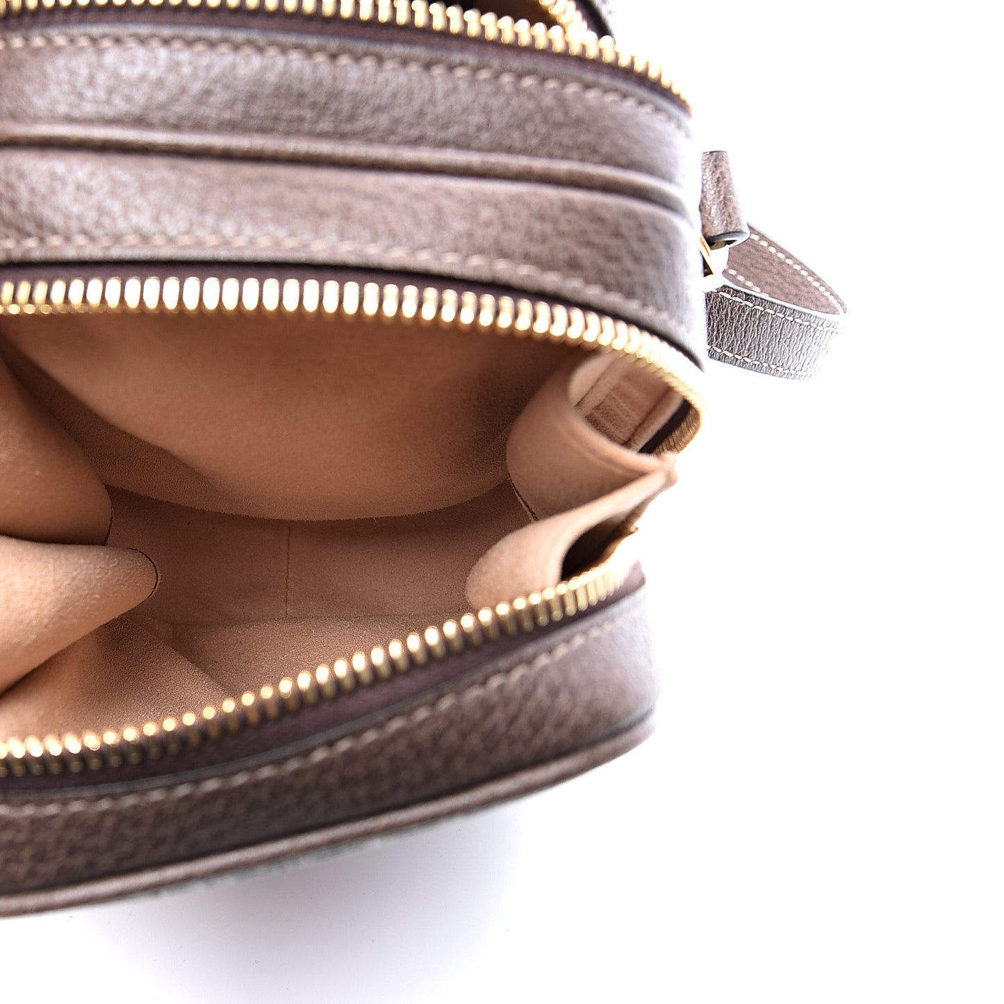GG Supreme Monogram Web Mini Ophidia Double Zip Crossbody Bag Beige New Acero