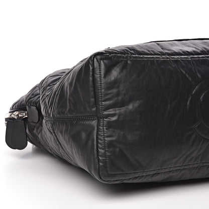 Chanel Coated Canvas Quilted Large Garment Travel Bag Black 8 of 10