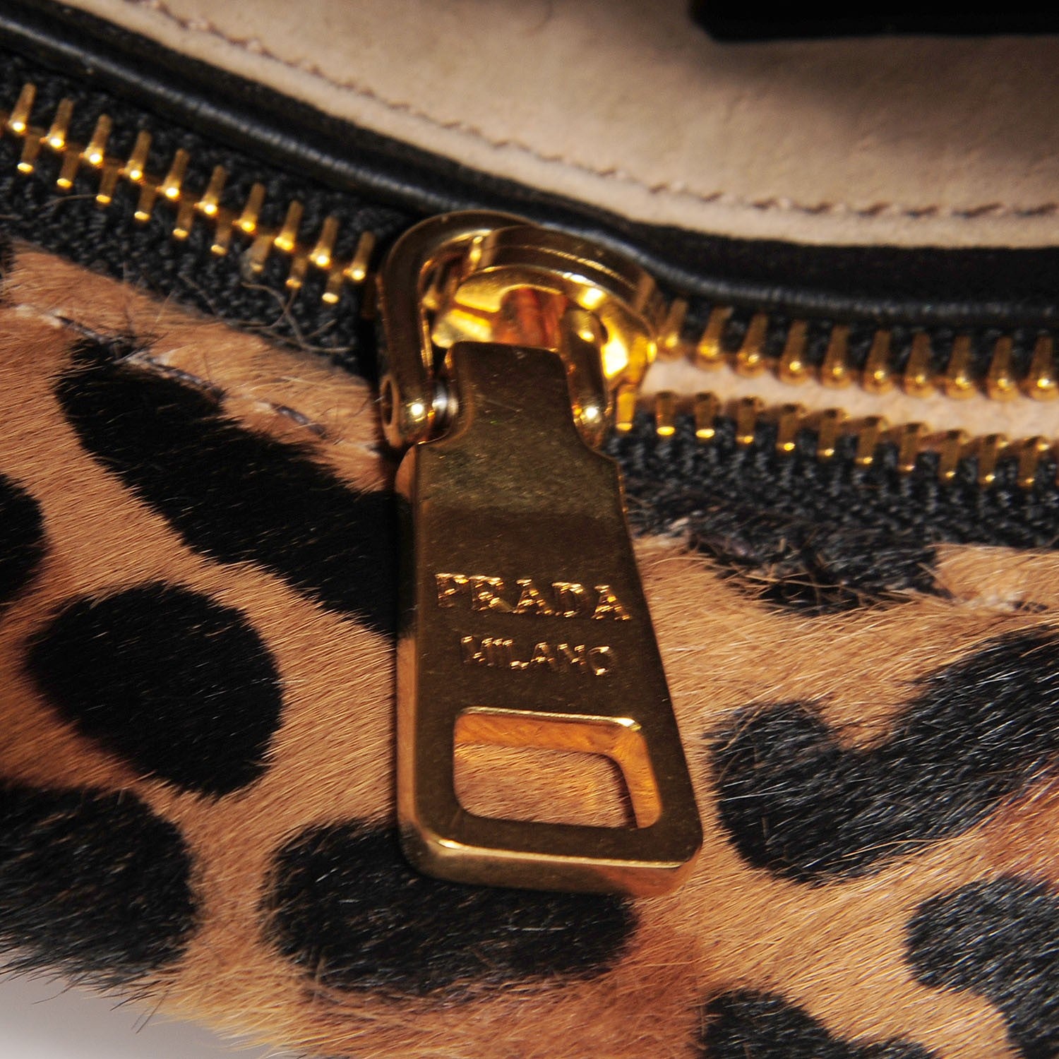 Prada Calf Hair Leopard Print Clutch Miele 7 of 10
