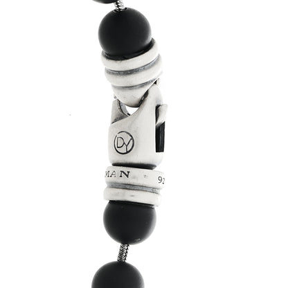 David Yurman Sterling Silver Black Onyx 6mm Spiritual Beads Bracelet 4 of 4
