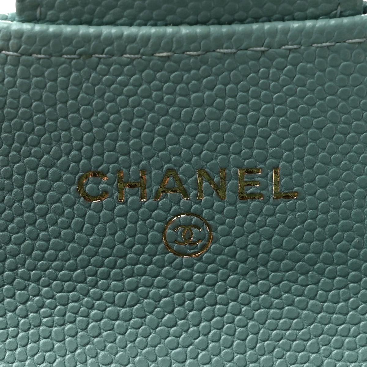 Chanel Caviar Quilted Flap Card Holder Wallet Light Green 6 of 9