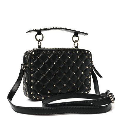 Valentino Garavani Nappa Rockstud Spike Shoulder Bag Black 3 of 11
