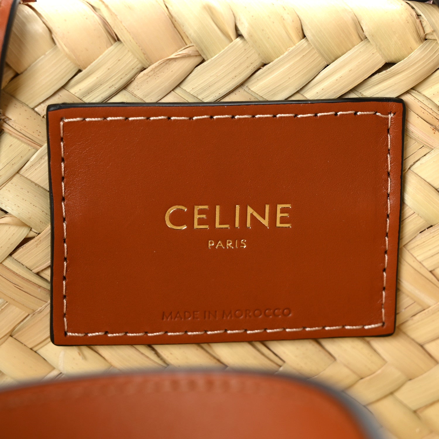 Celine Raffia Calfskin Triomphe Teen Panier Tan 6 of 8