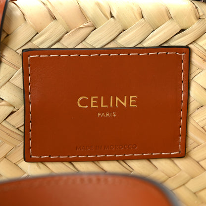 Celine Raffia Calfskin Triomphe Teen Panier Tan 6 of 8