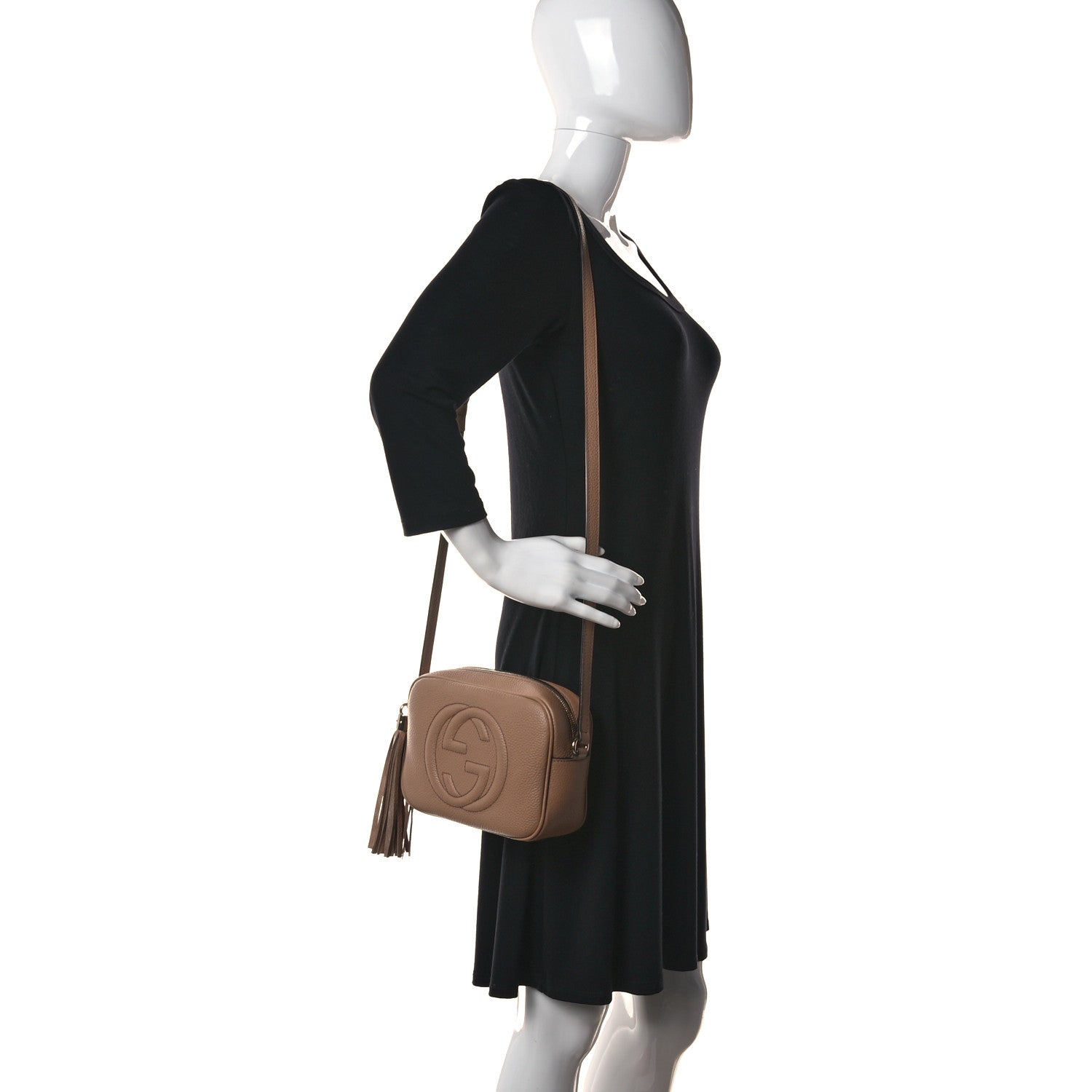 Gucci Pebbled Calfskin Small Soho Disco Bag Camelia 2 of 13