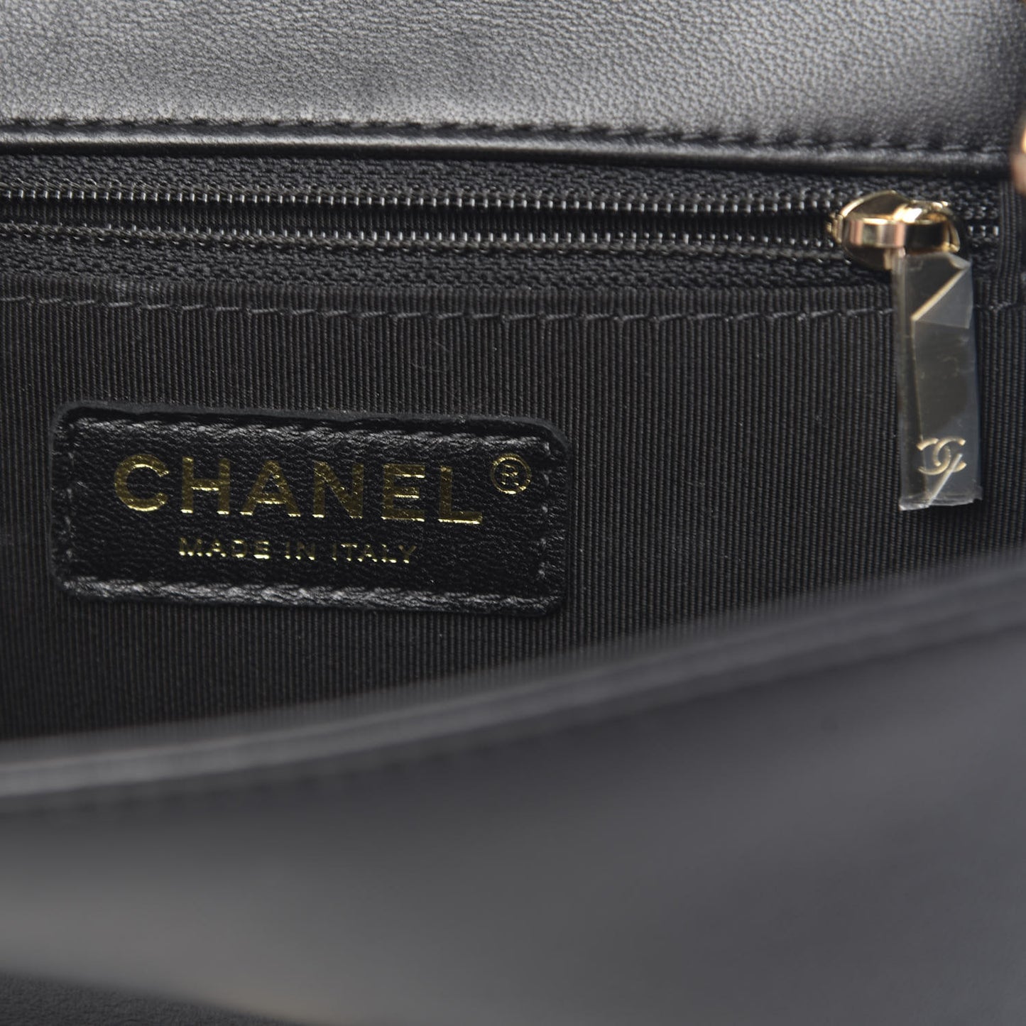 Lambskin Quilted Studded CC Flap Black