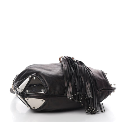 Gucci Calfskin Medium Indy Top Handle Hobo Dark Brown 3 of 12