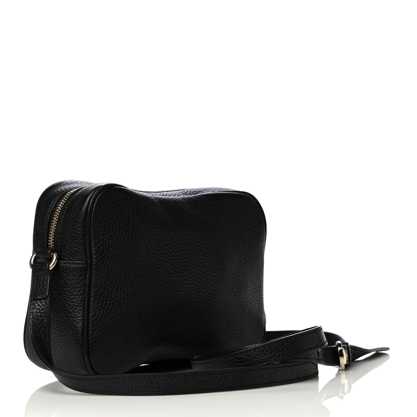 Pebbled Calfskin Small Soho Disco Bag Black