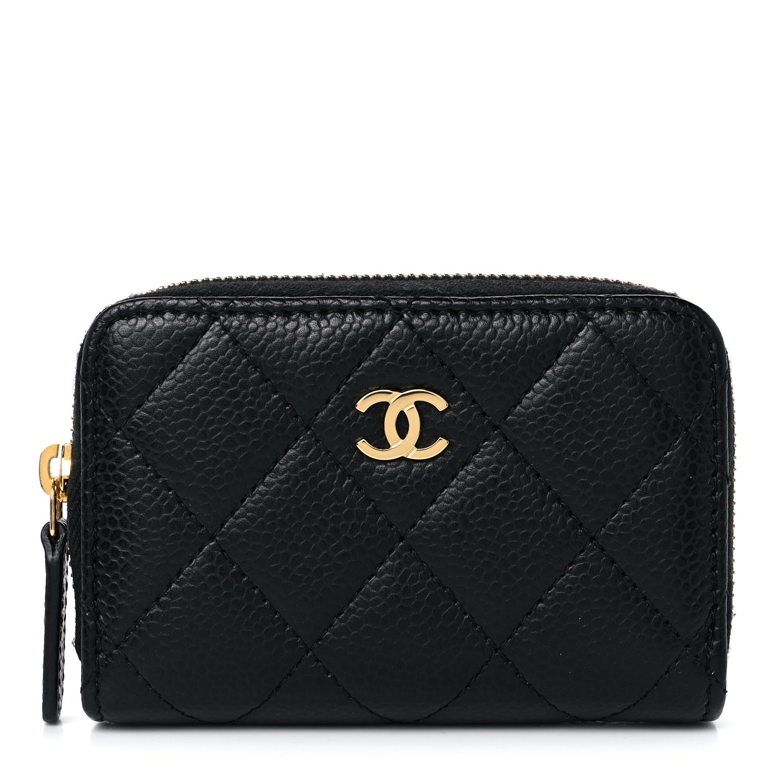 Chanel Caviar Quilted Zip Coin Purse Black 1 of 9