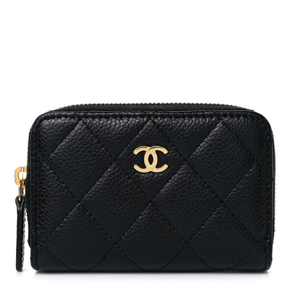 Chanel Caviar Quilted Zip Coin Purse Black 1 of 9