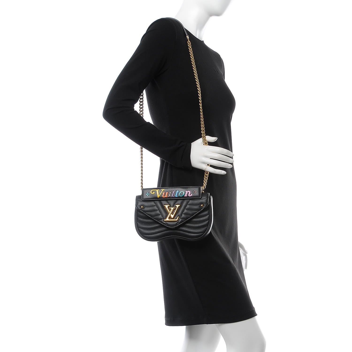 Louis Vuitton Calfskin New Wave Chain PM Black 2 of 10