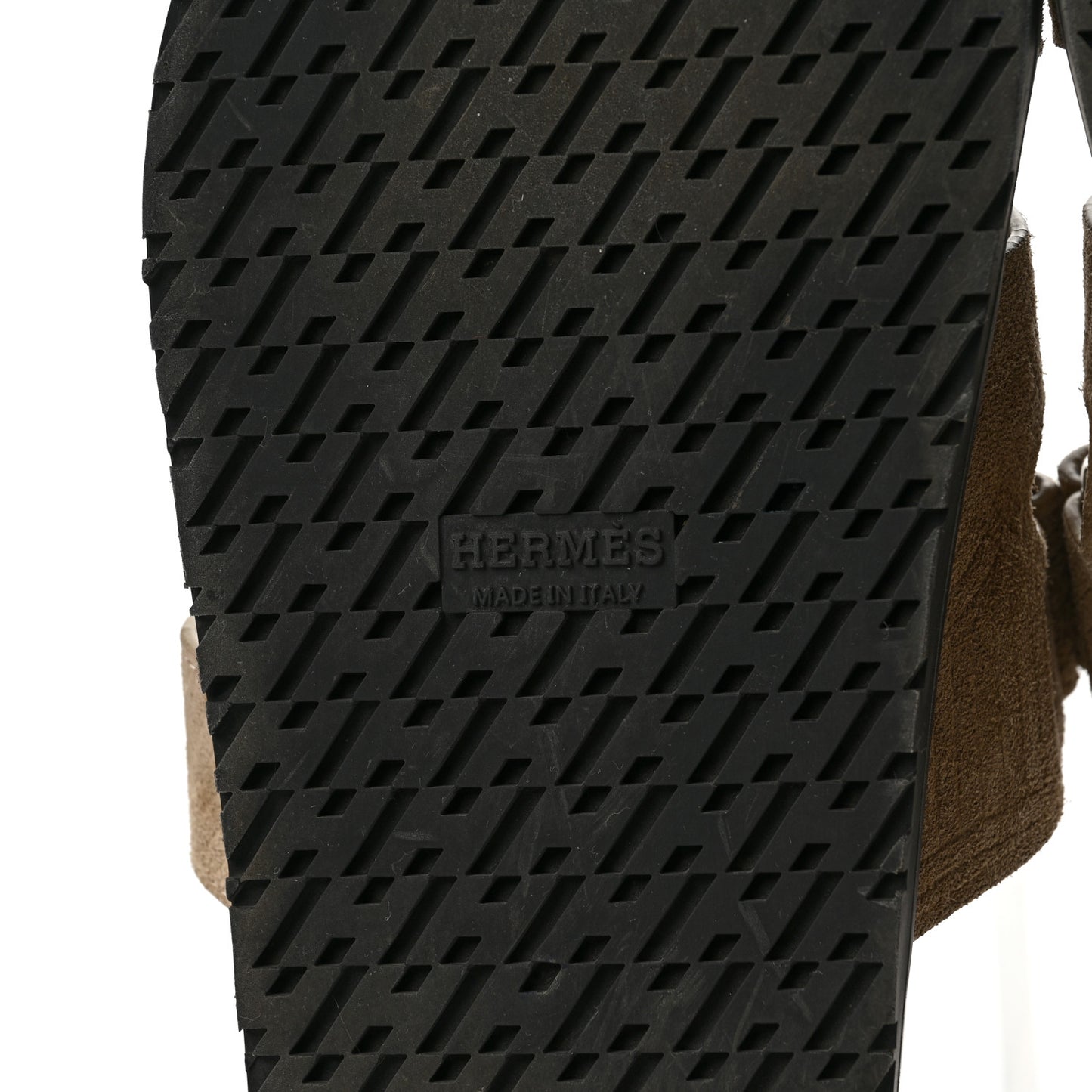 Suede Goatskin Chaine d'Ancre Womens Chypre Sandals 36 Beige Sable