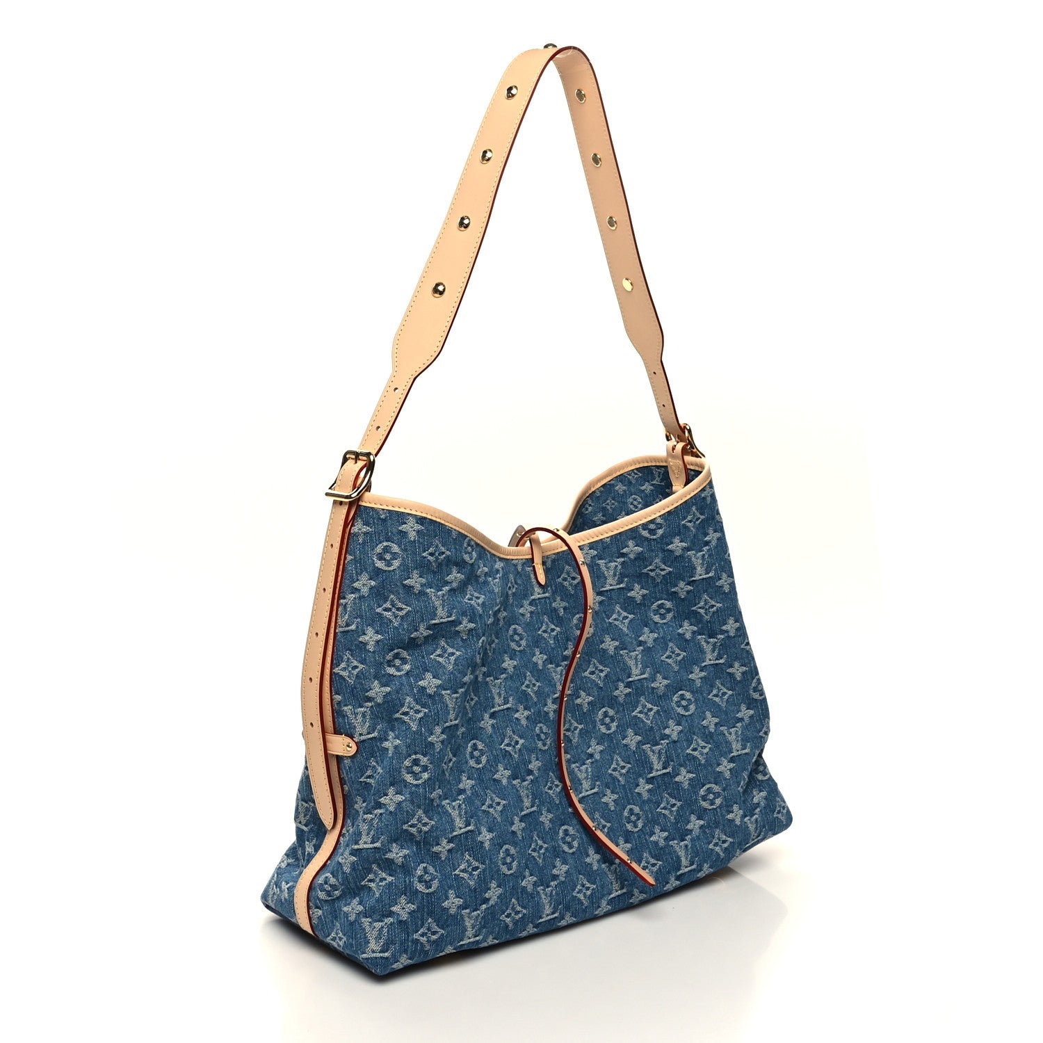 Louis Vuitton Monogram Denim CarryAll MM Blue 4 of 12