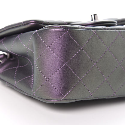 Chanel Iridescent Lambskin Quilted Mini Square Flap Dark Purple 9 of 11