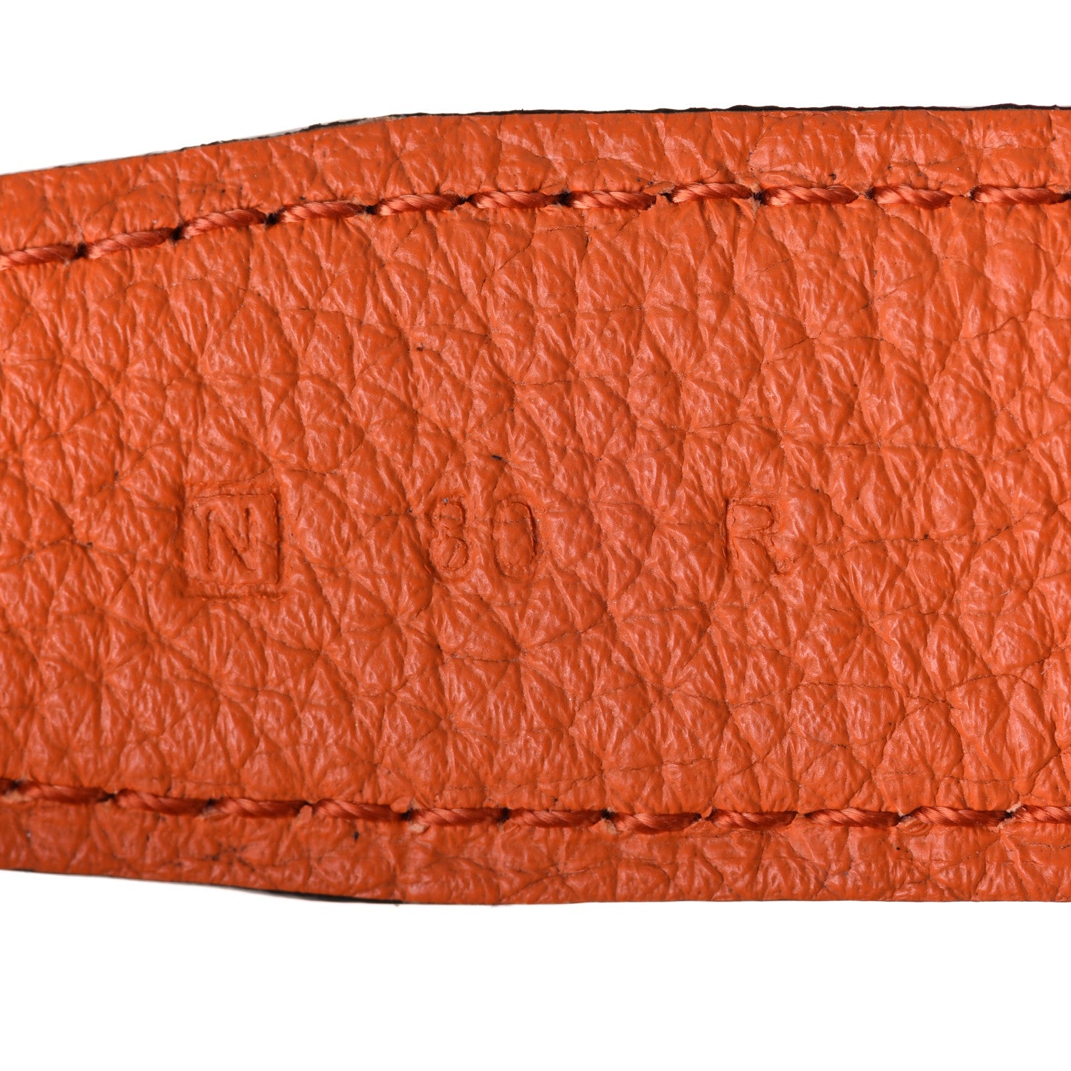 Hermes Box Taurillon Clemence 24mm Constance Belt 80 Orange Black 6 of 7