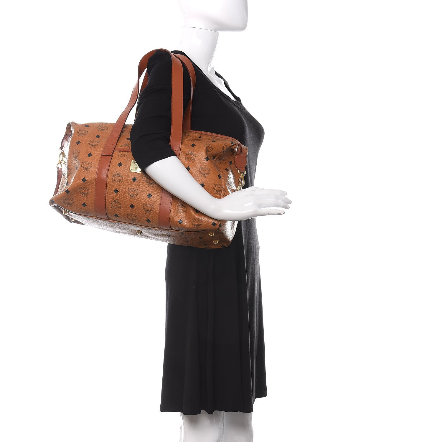 MCM Visetos Golf Duffle Bag Cognac 2 of 9