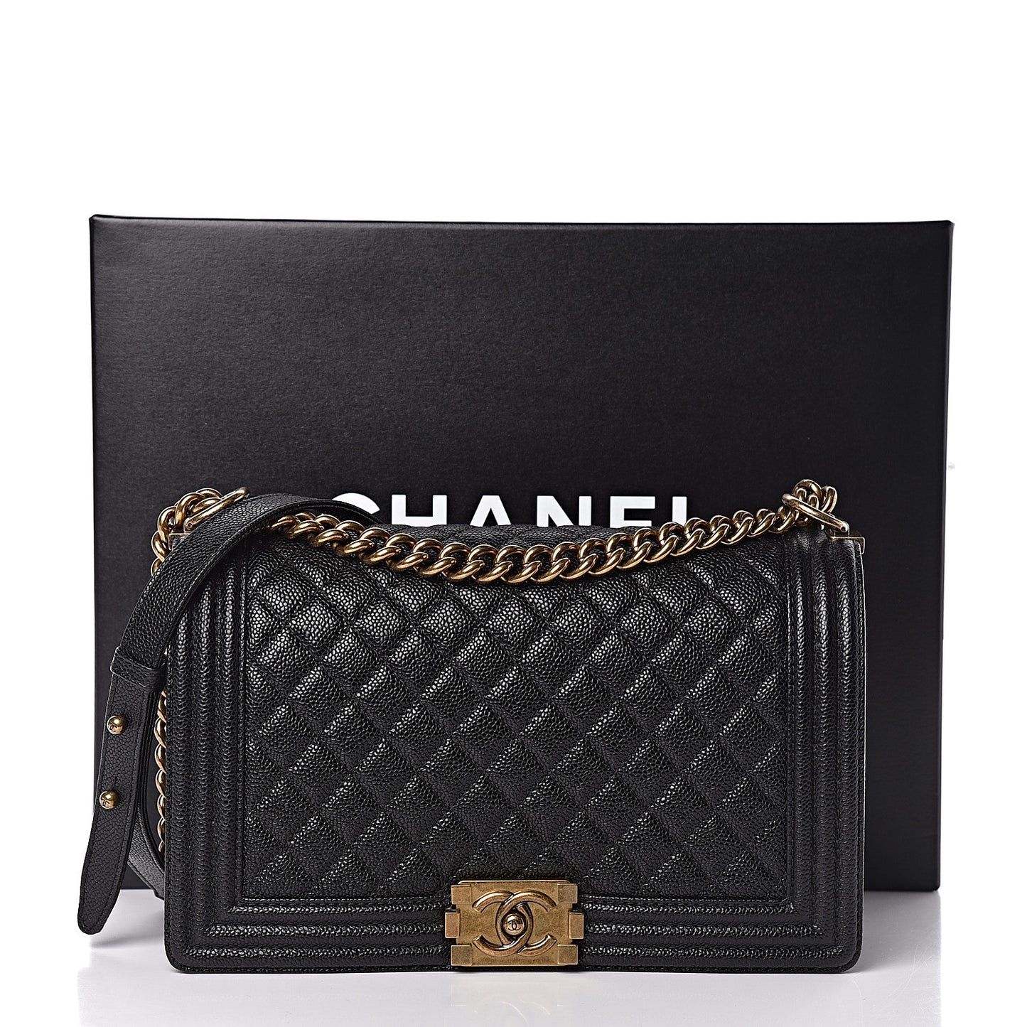 Caviar Quilted New Medium Boy Flap Black