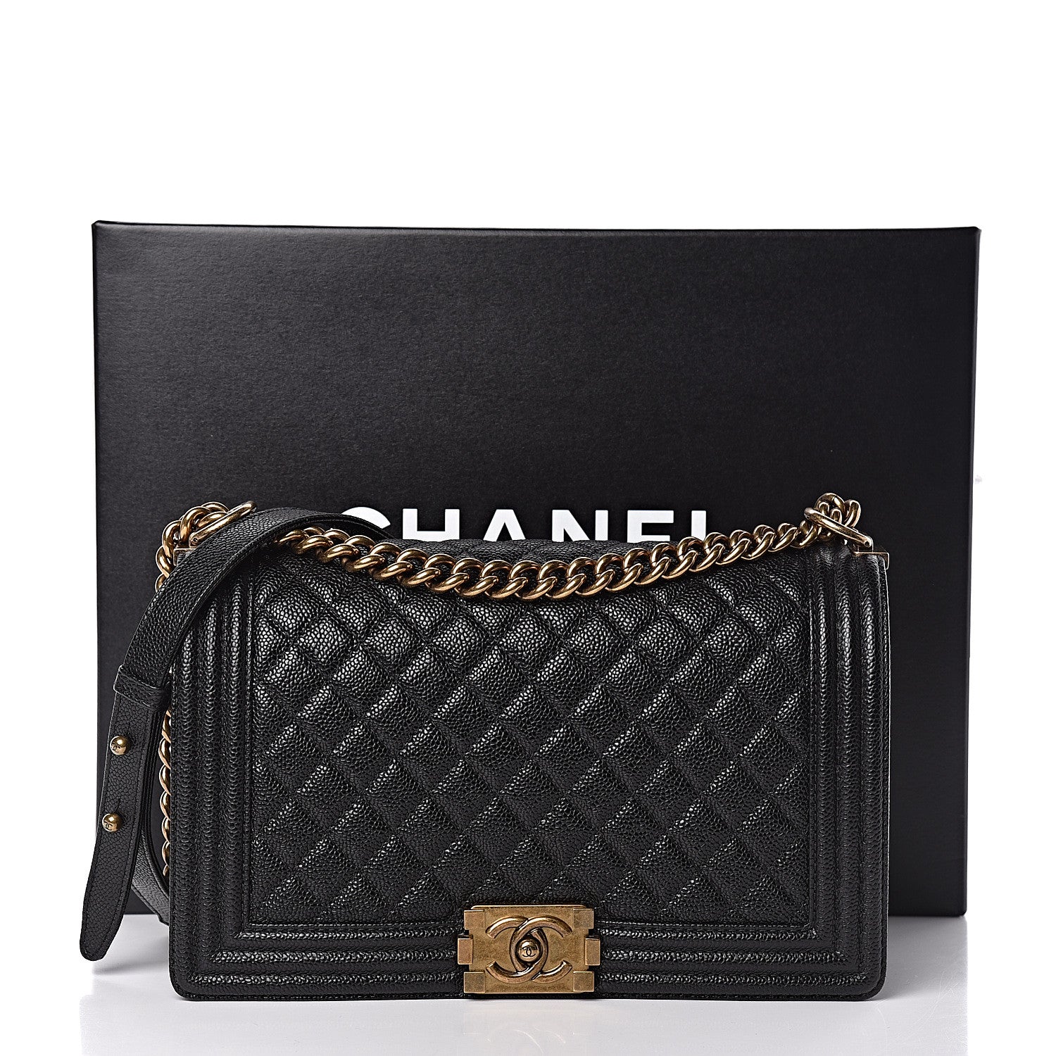 Chanel Caviar Quilted New Medium Boy Flap Black 11 of 11