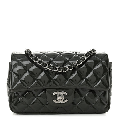 Chanel Patent Calfskin Quilted Mini Rectangular Flap Grey 1 of 10