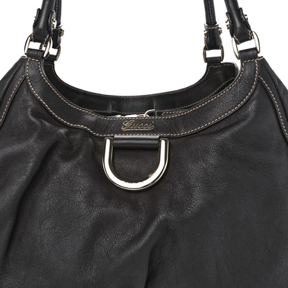 Gucci Calfskin Large D Gold Ring Shoulder Bag Chocolate 8 of 10