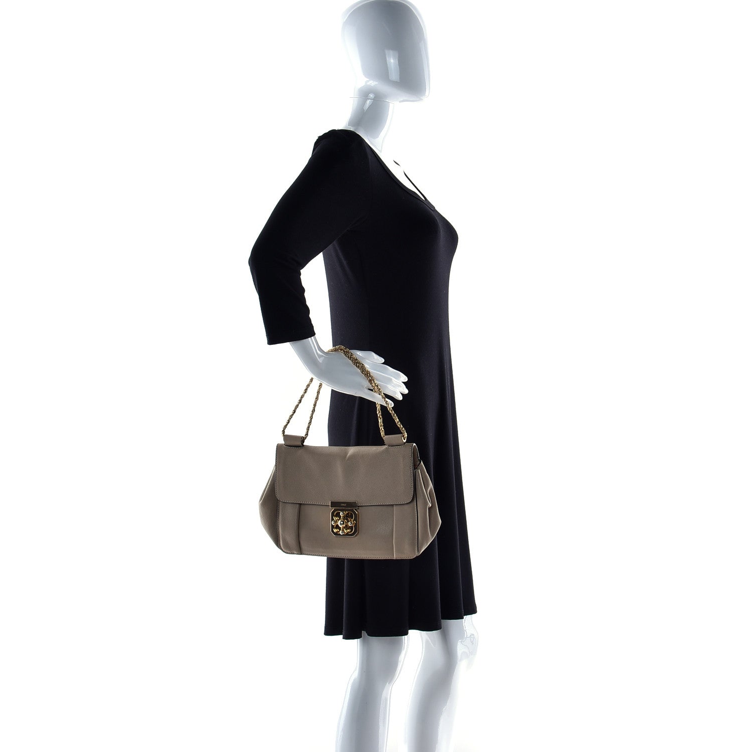 Chloe Goatskin Medium Elsie Shoulder Bag Dove 3 of 26