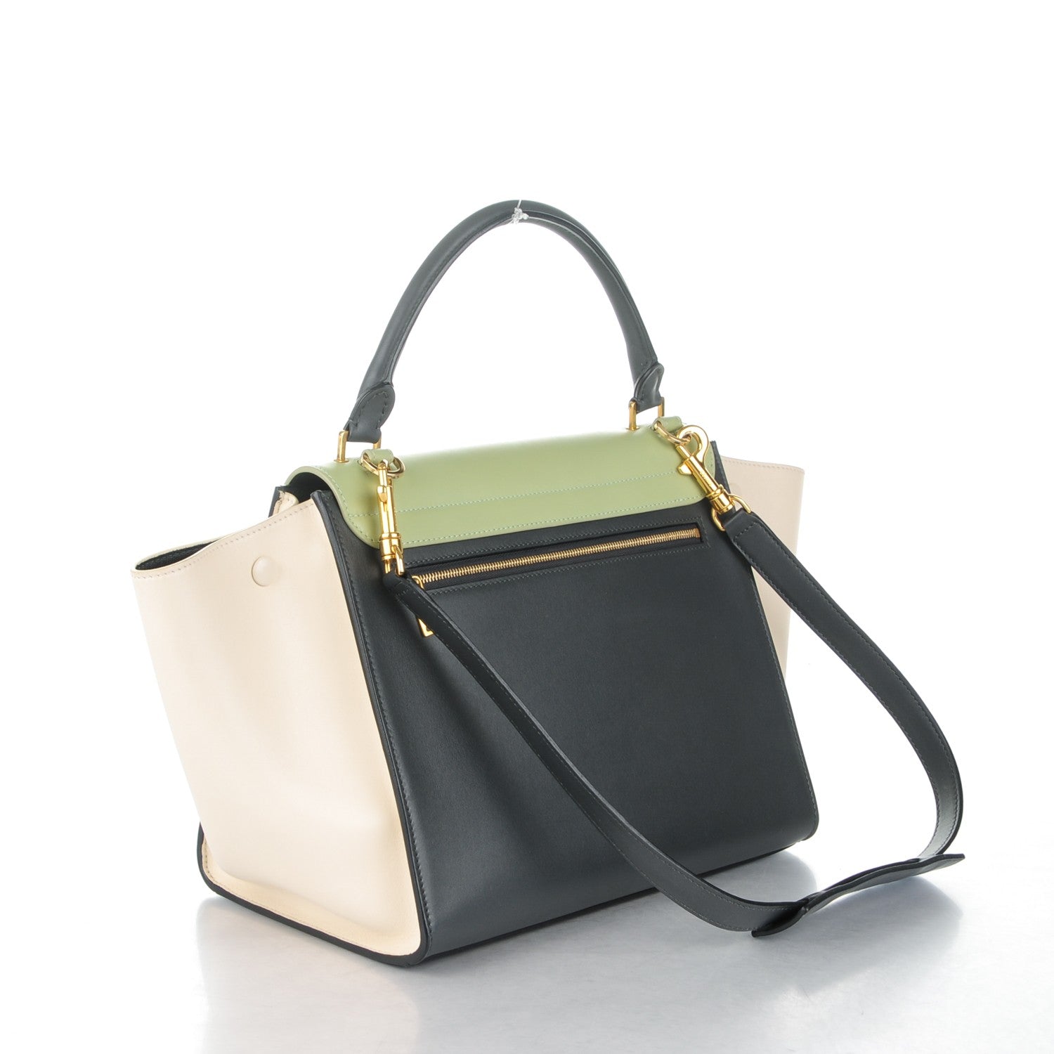 Celine Smooth Calfskin Medium Tri-Color Trapeze Pistachio 3 of 8